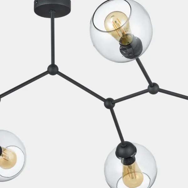 Prisadený luster FAIRY 6xE27/60W/230V čierna