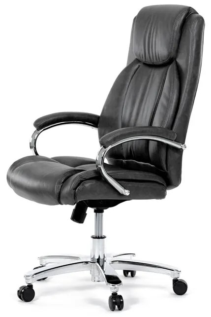 Kancelárske kreslo RYZAR — ekokoža, sivá, nosnosť 150 kg