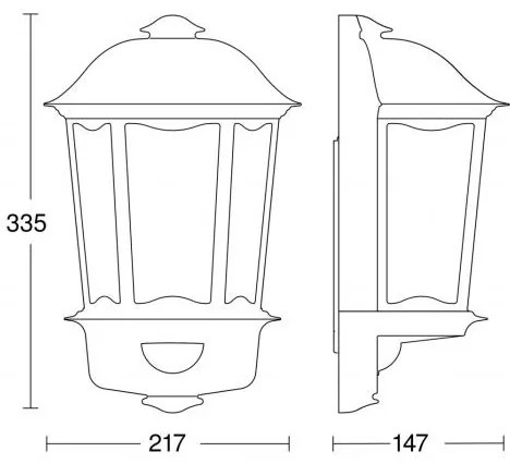 Steinel 644413 - Vonkajšie senzorové svietidlo L 190 S 1xE27/100W/230V IP44