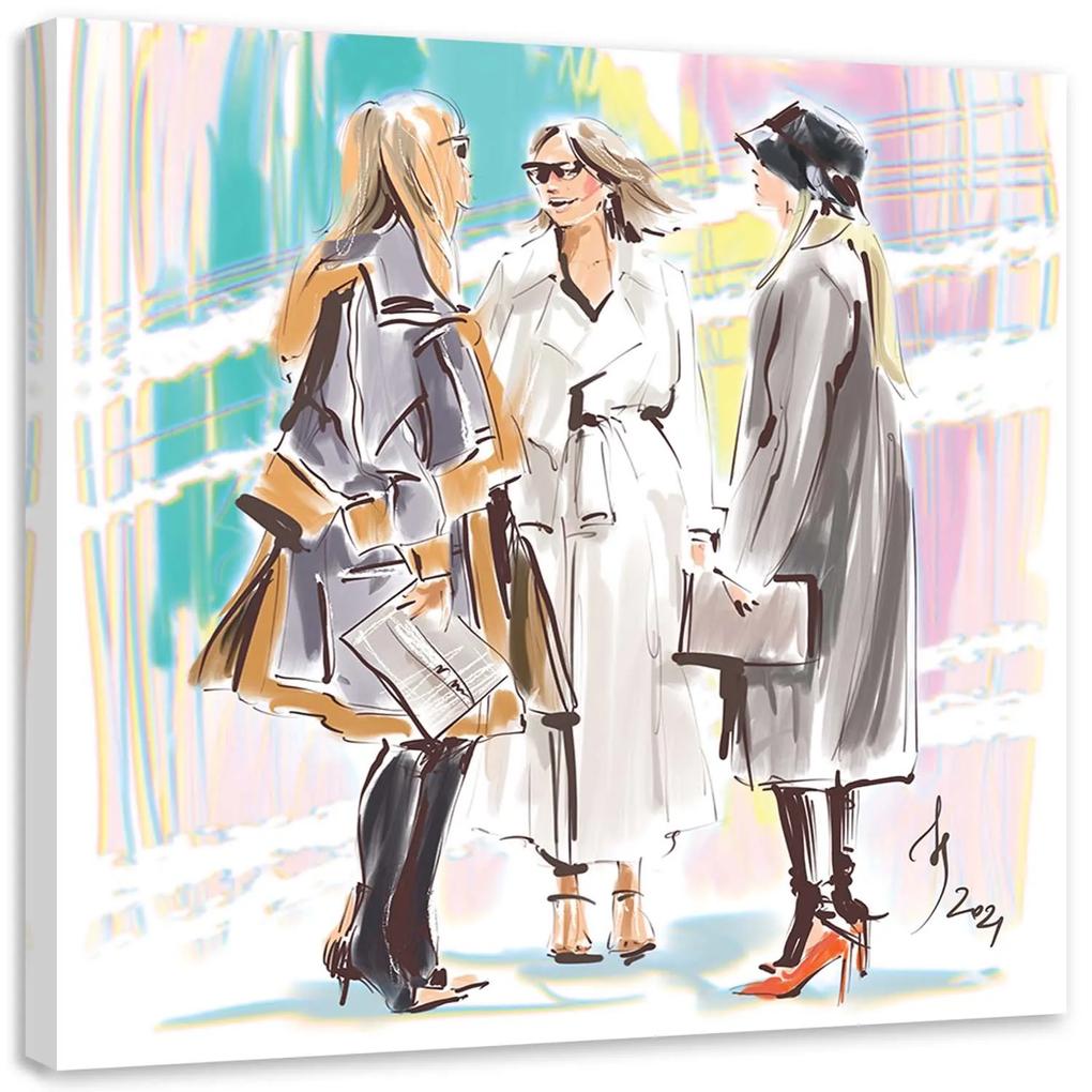 Gario Obraz na plátne Ženy Walk Paris Priateľstvo - Irina Sadykova Rozmery: 30 x 30 cm