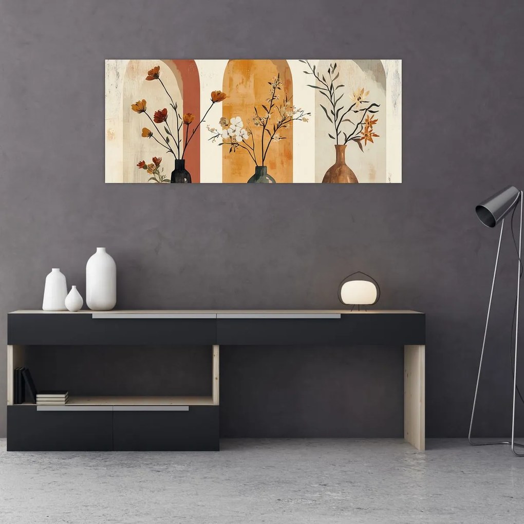 Obraz - Vázy v oblúkoch (120x50 cm)