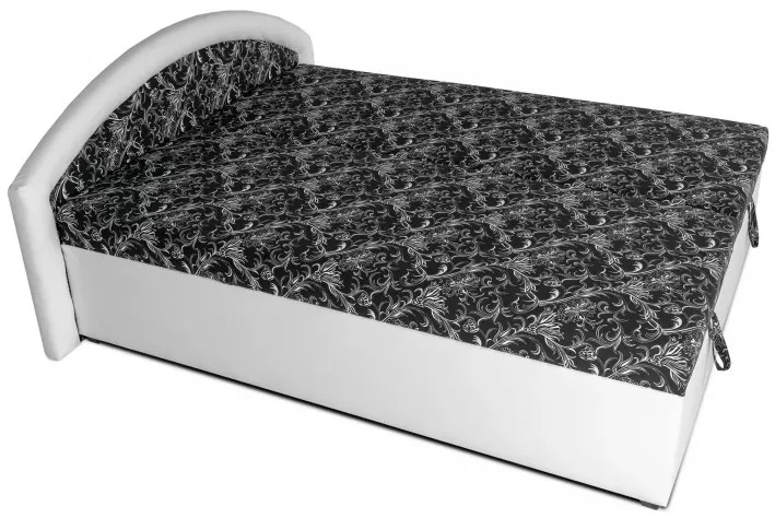 Polohovacie letisko Kamila, 200x160, bielo-čierna (k1 / č.19 / matrace A do 90 kg)