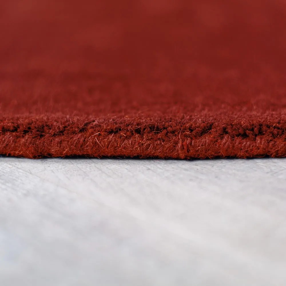 Ručne tkaný vlnený okrúhly koberec v tehlovej farbe ø 200 cm Mia Segment – Flair Rugs