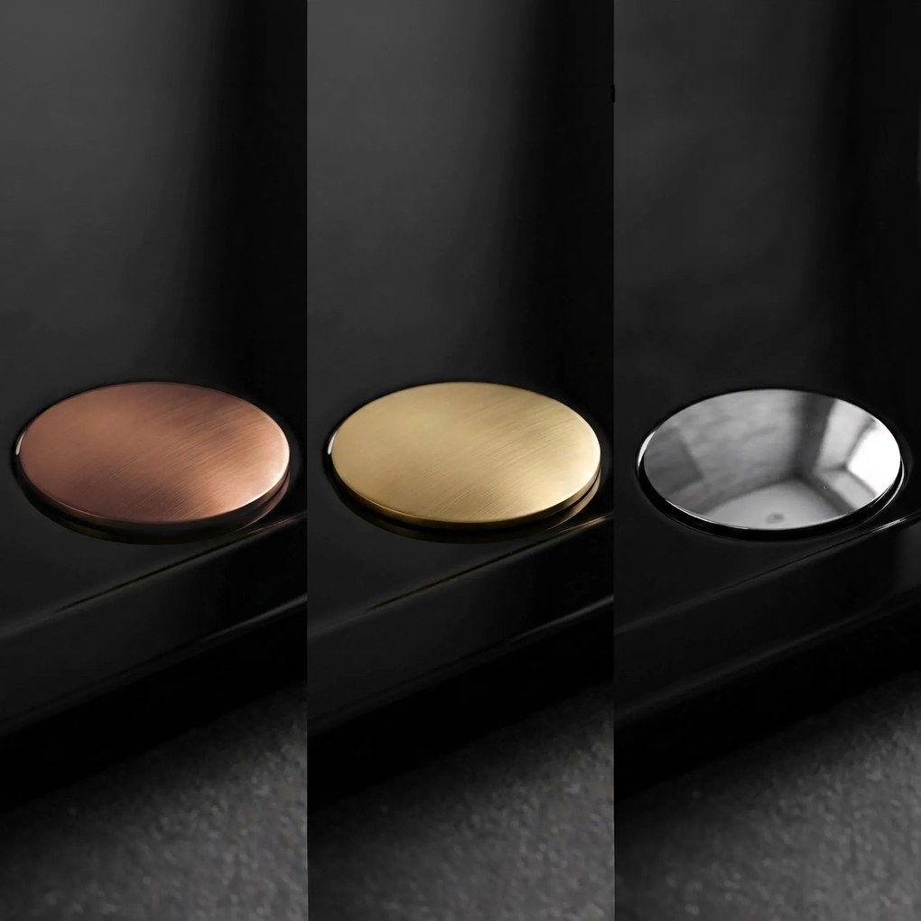 Rea Savoy, sprchová vanička 100x80x6 cm + sifón s chrómovou krytkou, čierna lesklá, REA-K4087