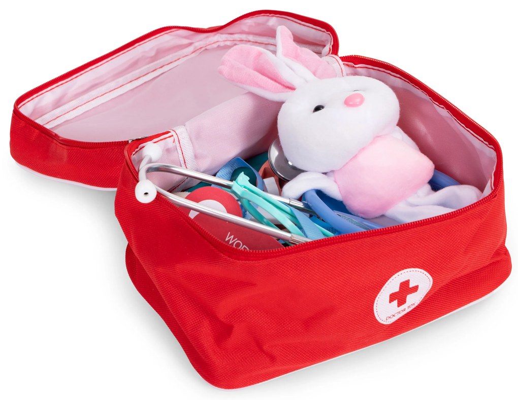Drevená súprava malej lekárskej tašky pre deti 28 prvkov ECOTOYS