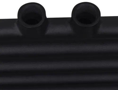 Čierny rebríkový radiátor na centrálne vykurovanie, rovný 500 x 1160 mm-