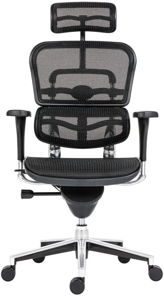Kancelárska ergonomická stolička ERGOHUMAN — sieť, čierna, nosnosť 150 kg