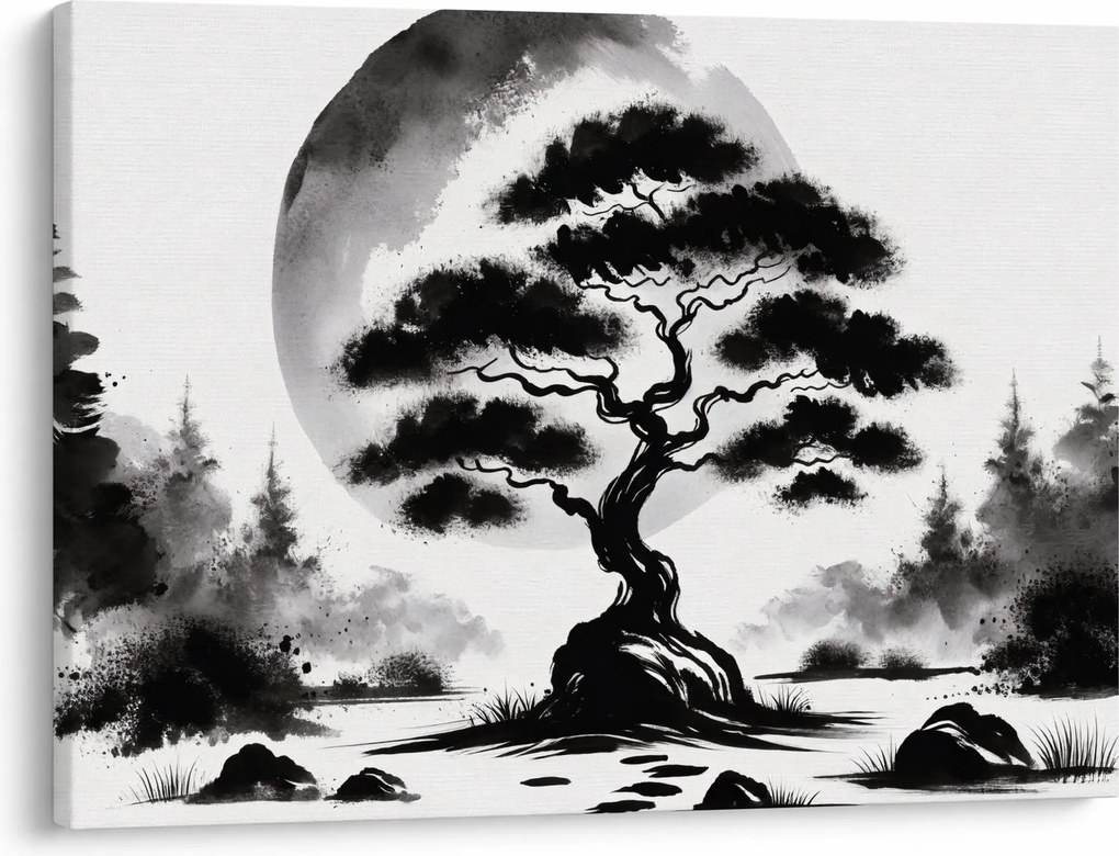 Obraz – Čiernobiela bonsai (70x50 cm)