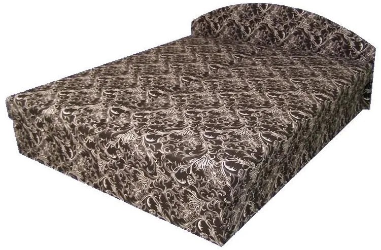 Manželská posteľ ÁJA s úložným priestorom, čierno-biela (vzor č.19)