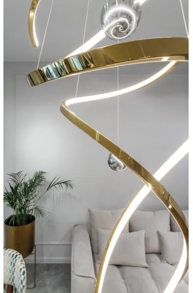 MAXLIGHT P0483D -LED S. luster na lanku RITZ LED/100W/230V pr. 60 cm CRI 90 mosadz