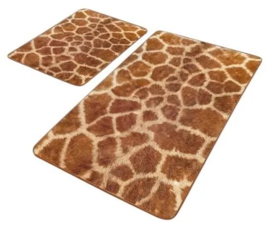 Hnedé zamatové kúpeľňové predložky v súprave 2 ks 60x100 cm – Mila Home