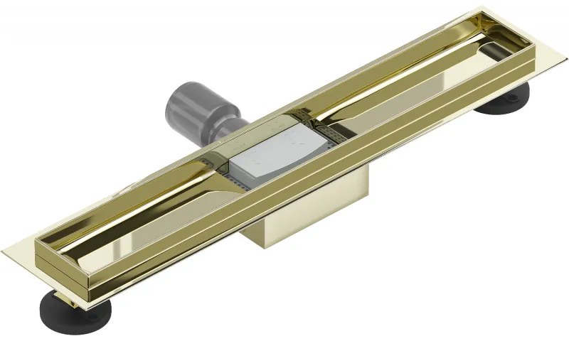 Mexen Flat nerezový sprchový žľab 50 cm - telo žľabu bez krytu, zlatá, 1515050