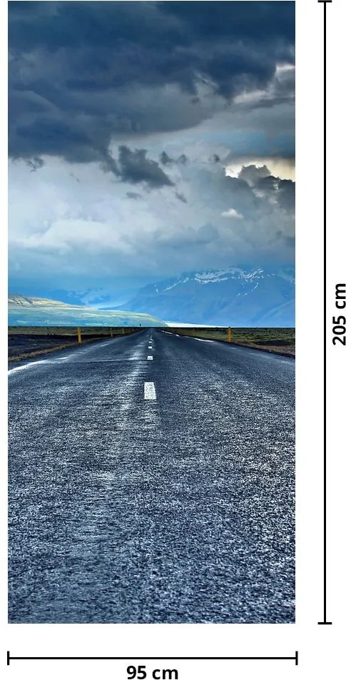 Fototapeta na dvere - Cesta v búrke (95x205cm)