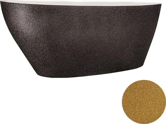 Besco Voľne stojaca vaňa z liateho mramoru Goya Glam 140x62 (160x70, 170x72) BESCO-Rozmery: 160x70,5, BESCO-Farba: Biela/strieborná