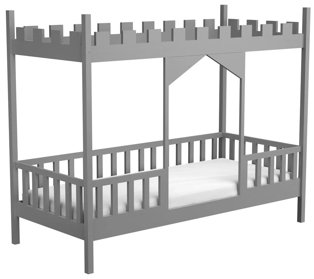 Detská posteľ v tvare zámku Dragon 2 - 90 x 180 cm - biela