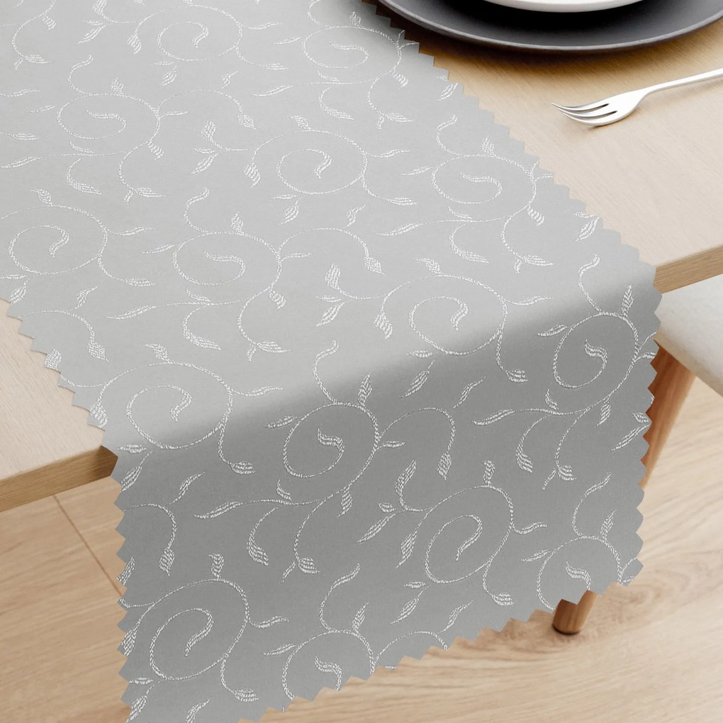 Goldea sviatočný behúň na stôl teflónový - sivý s veľkými ornamentami 20x120 cm