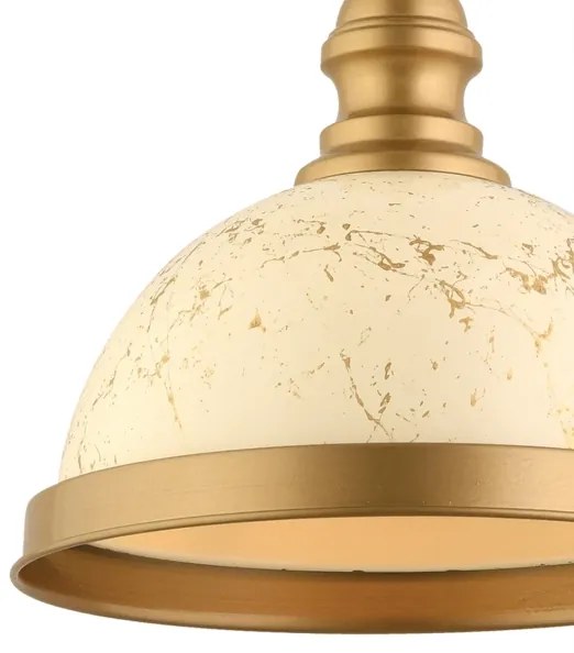 Luster na lanku MONZA 1xE27/40W/230V pr. 29 cm krémová/bronzová