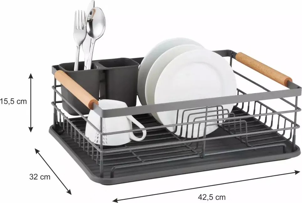 Kinghoff Odkvapkávač na riad s rukoväťami Kinghoff, šedá