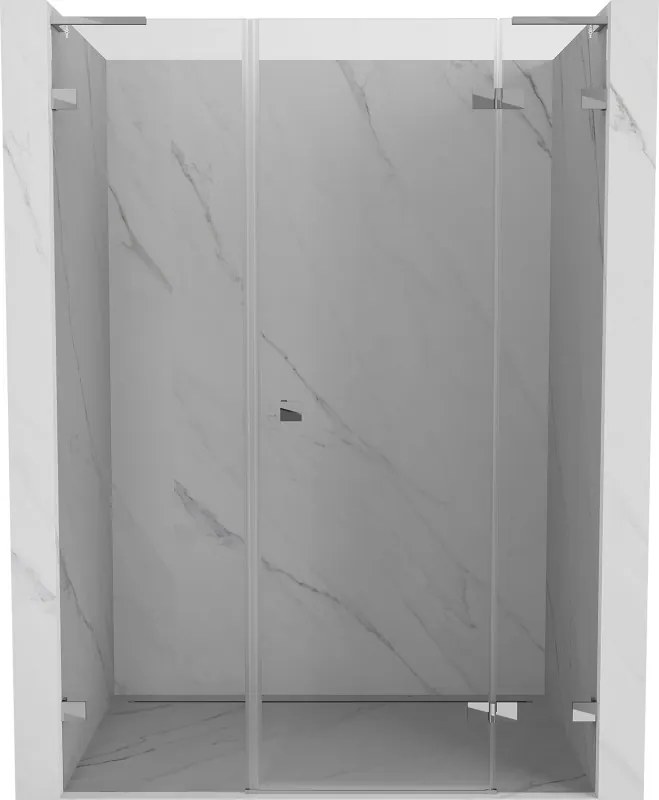 Mexen Lunar L, Otočné pravé sprchové dvere 130 cm, 8mm číre sklo, chrómový profil, 834SL-130-050-01-00-P