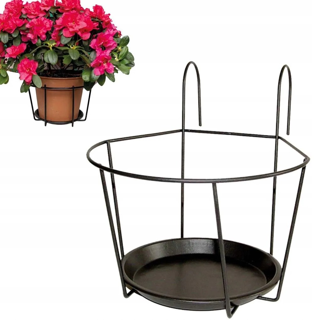 Závesný stojan na kvety GEOMETRY 22x22 cm čierny