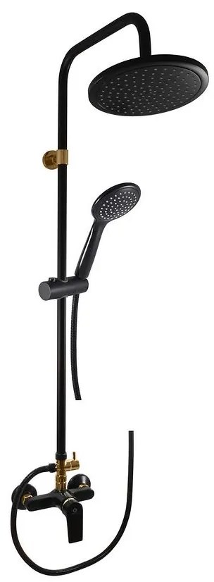 Batéria sprchová s funkcia dažďovej sprchy Colorado čierne/zlato CO182.5/3CMATZ