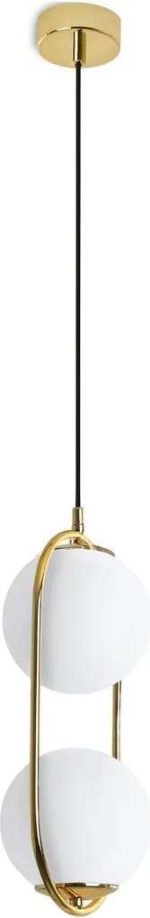 Závesné svietidlo Florence, 2x biele sklenené tienidlo, g, U