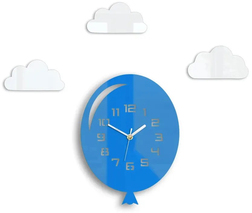 Nástěnné hodiny Balon 30 cm modré