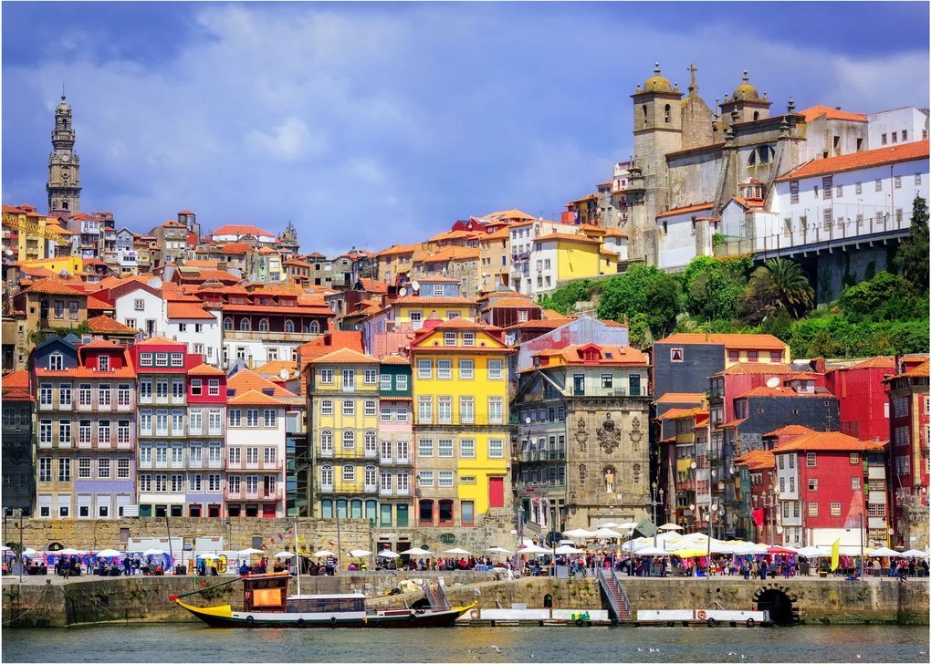 Sklenený obraz - Ribeira, Portugalsko (70x50 cm)