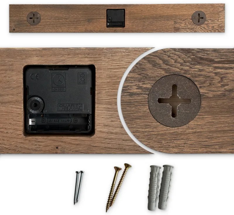 Rustikálne dubové hodiny s číslami – škandinávsky štýl | SENTOP MAS023-3073-akcia20