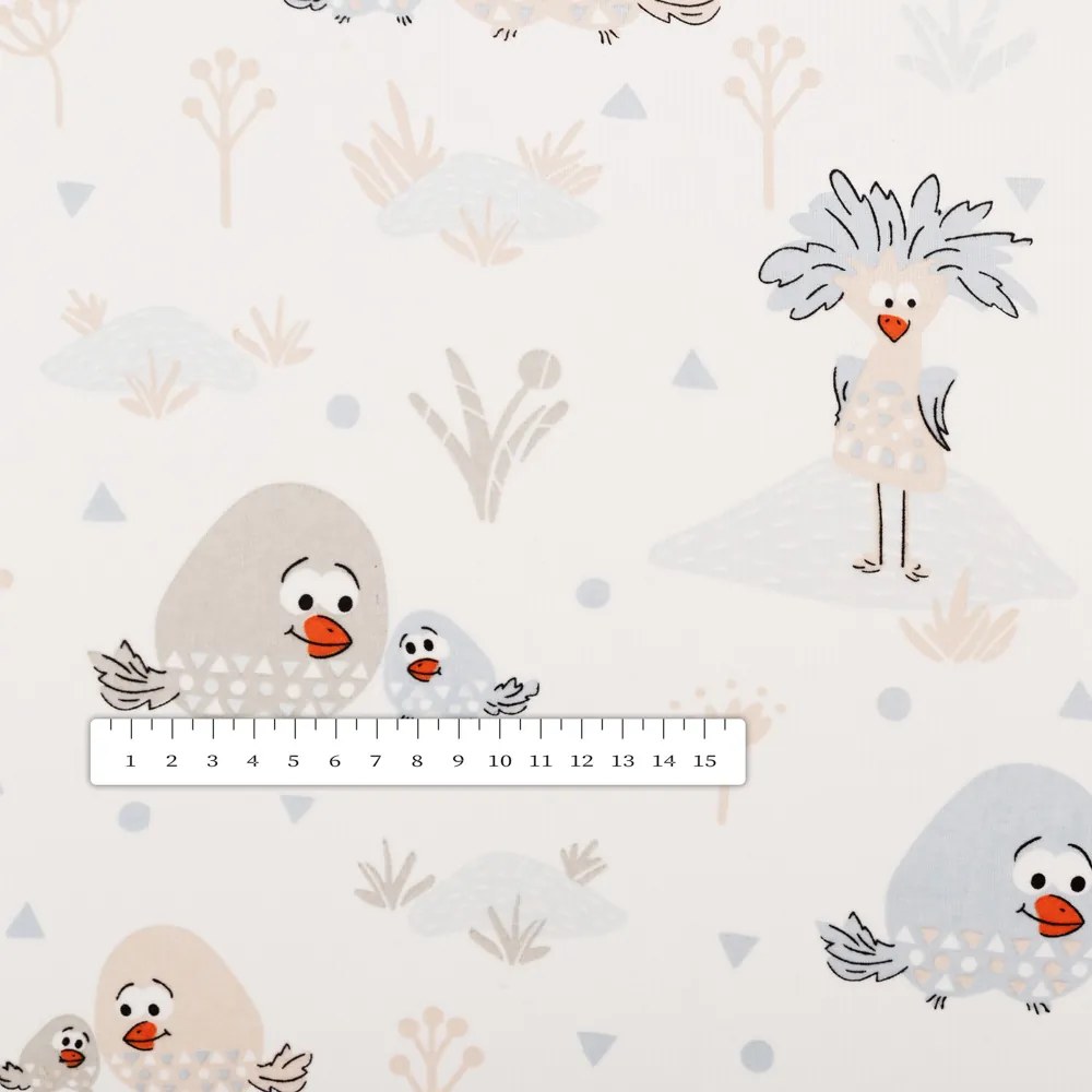 Biante Detský bavlnený obdĺžnikový obrus Sandra SA-614 Veselé vtáčiky na bielom 120x200 cm