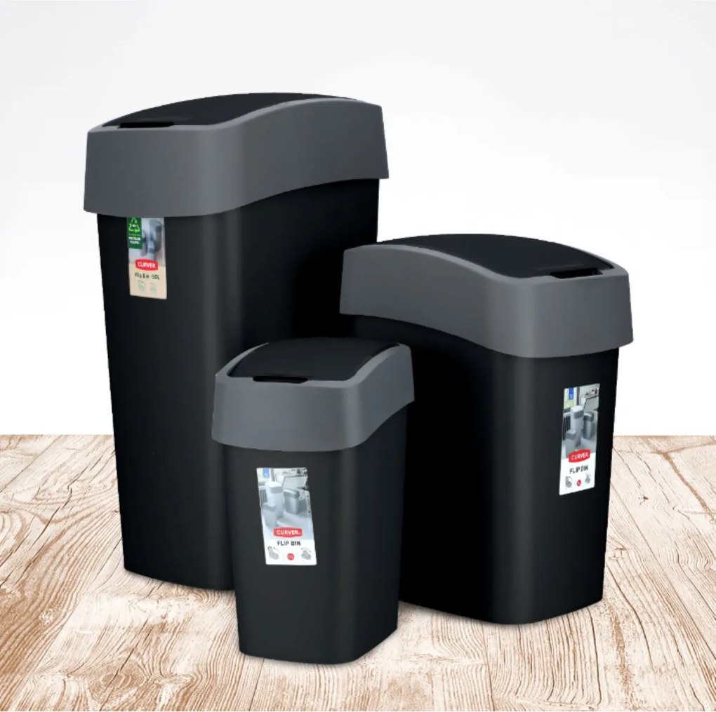 Curver Odpadkový kôš FLIP BIN 45 l, čierny