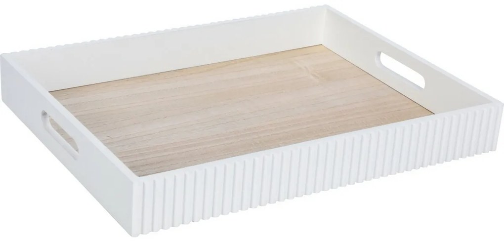 Sada servírovacích podnosov Stripes biela, 2 ks