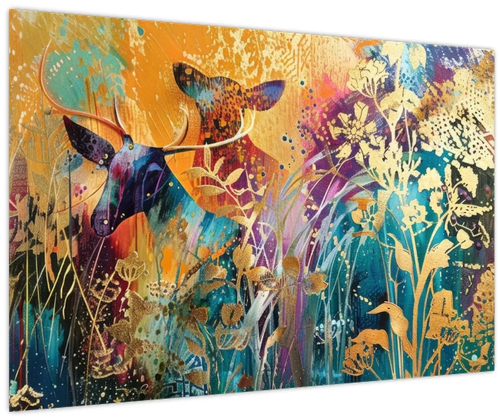 Obraz - Abstraktná maľba prírody (90x60 cm)