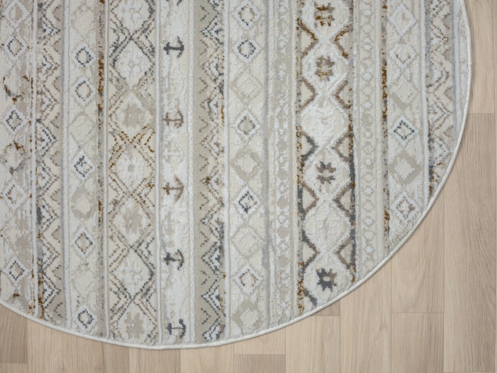 Kusový koberec My Nomady CA60054 creme kruh, 120x120 (priemer) kruh, béžová, chodba / predsieň, My Flair