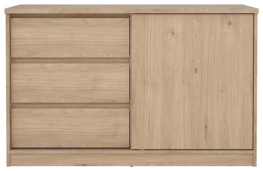 Komoda v dekore duba s posuvnými dverami v prírodnej farbe 119x76x50 cm Naia – Tvilum