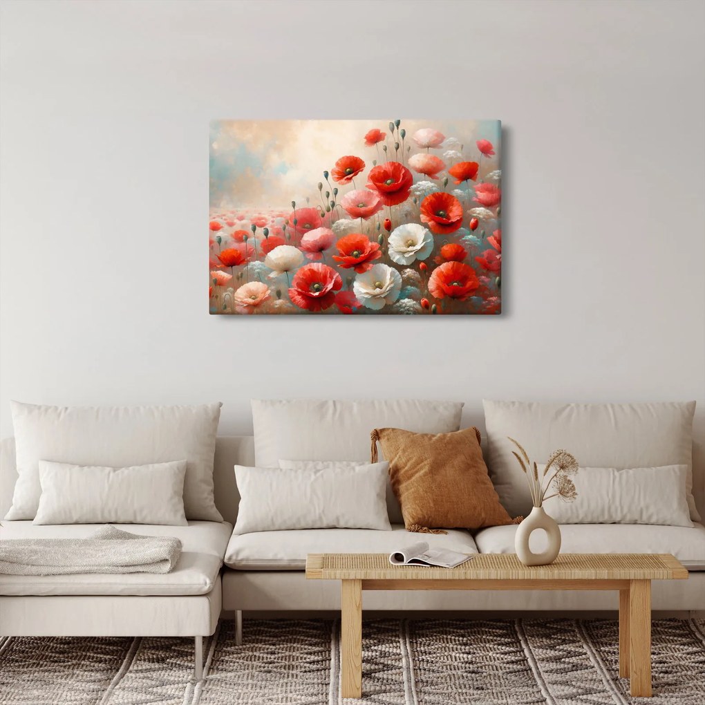 Obraz - Maľba vlčích makov (90x60 cm)