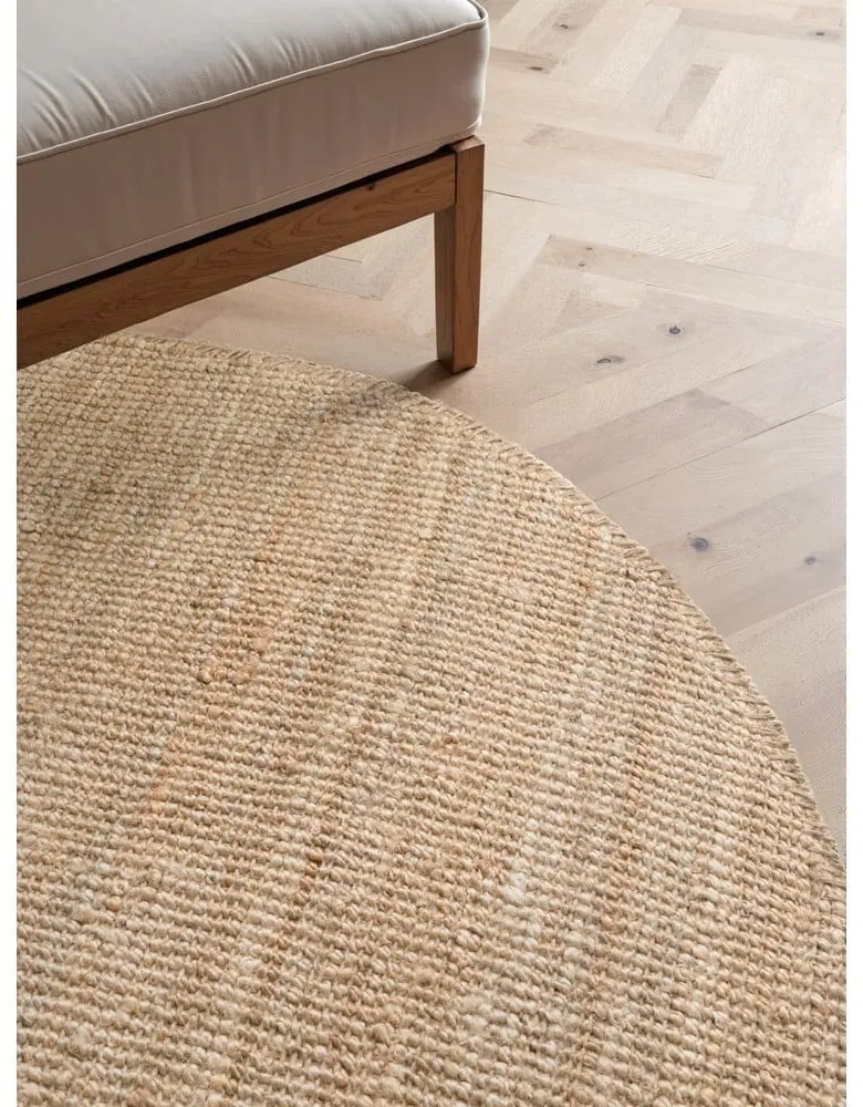 Jutový okrúhly koberec v prírodnej farbe ø 160 cm Bouclé Jaipur – Hanse Home