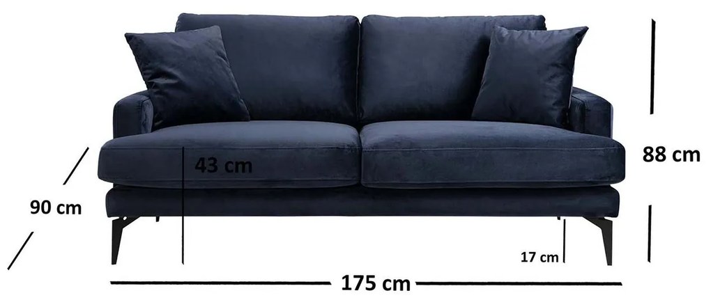 Dvojmiestna pohovka Papira 175 × 90 × 88 cm