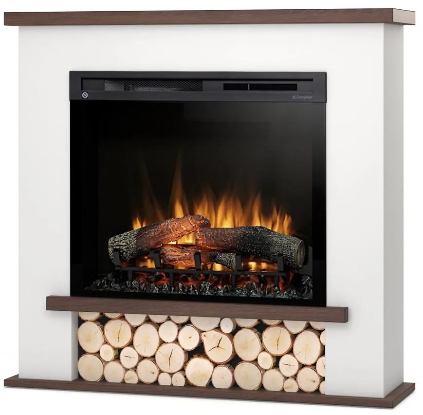 Elektrický krb Tula 28 biely/tmavý dub