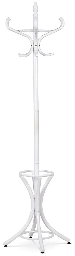 Autronic - Vešiak drevený stojanový, masív topoľ a breza, biely matný lak, výška 185 cm - F-2059 WT