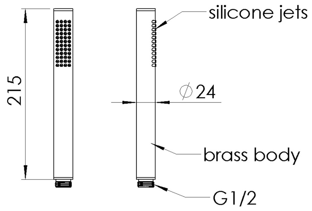 Sapho Sapho, ručná sprcha, 185mm, zlatá matná, DO219D