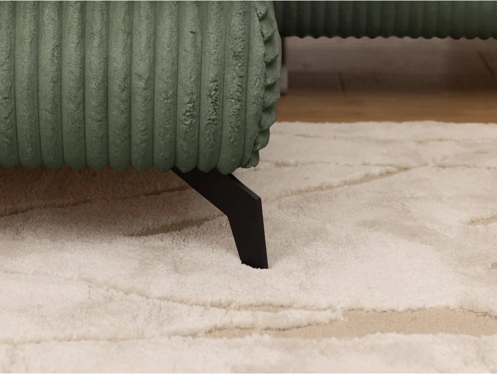 Zelená menčestrová rohová pohovka (ľavý roh/do L) Marbeya – Ropez