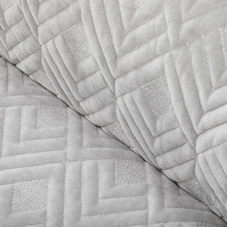 Prikrývky s opierkami CRYSTAL šedé kreslo - sedák 57 cm