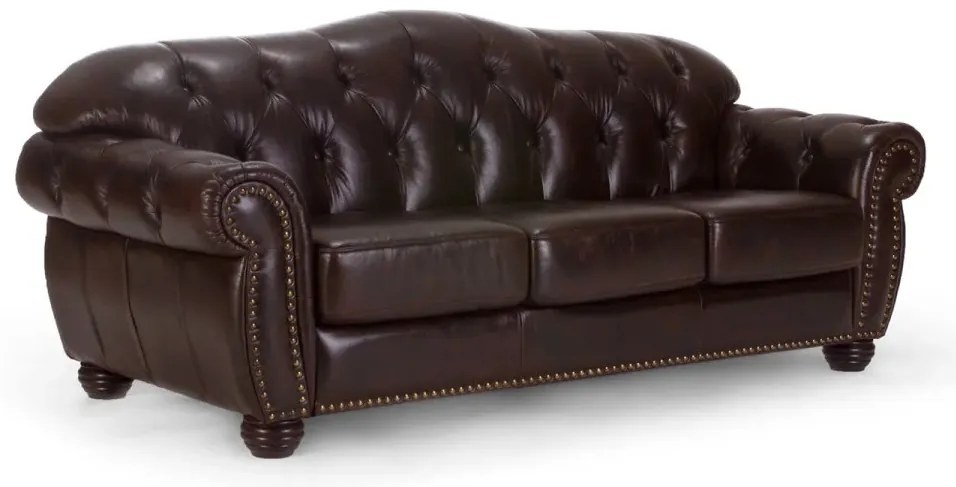 furniture-nabytek.cz - Pohovka Chesterfield Hereford 3-miestna z pravej kože, hnedá