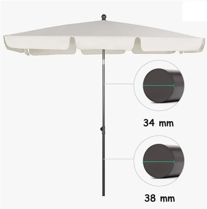 TRENDIE Záhradný slnečník 125x200 cm tmavo béžový