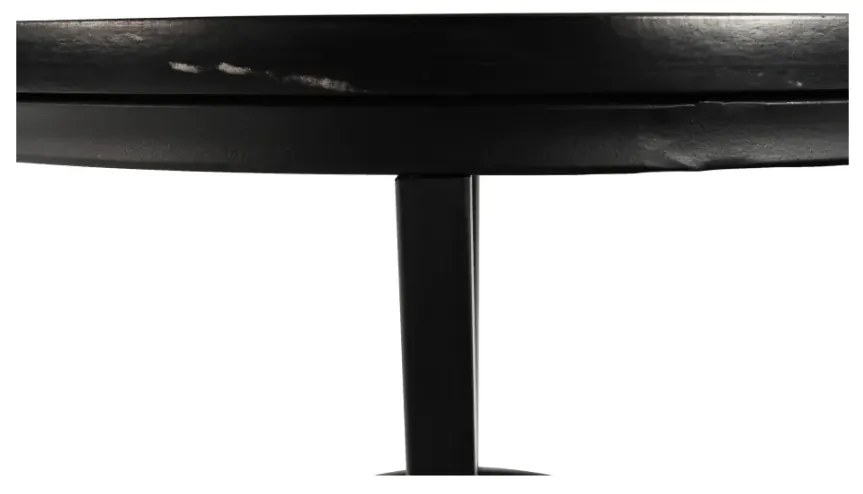 Konferenčný stolík, čierny mramor/čierny kov, GAGIN