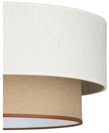 Prisadený luster NATIA 1xE27/60W/230V, priemer 45 cm, biela/hnedá
