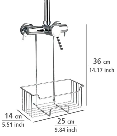 WENKO 23499100 - Sprchová polička MILO 25x36 cm nerezová/strieborná/priehľadná