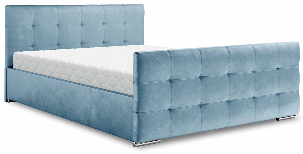 Manželská posteľ 180 cm Billie (modrá) (s roštom a úložným priestorom). Vlastná spoľahlivá doprava až k Vám domov. 1046835
