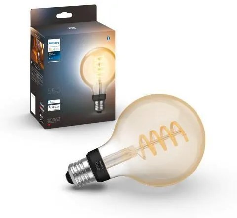 PHILIPS HUE Múdra LED filamentová žiarovka HUE, E27, G93, 7W, 550lm, teplá biela-neutrálna biela